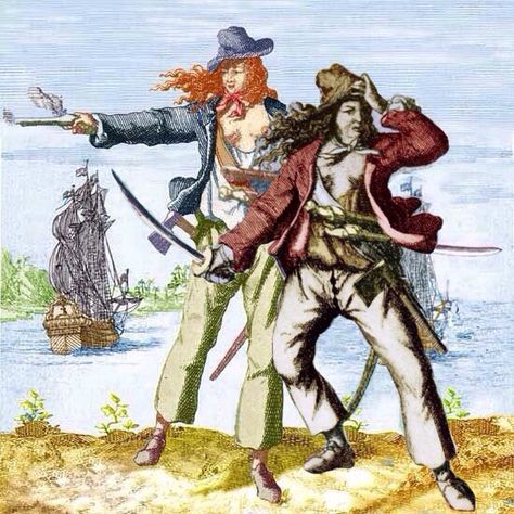 Anne Bonny and Mary Read colour plate Ann Bonny, Anne Bonny And Mary Read, Anne Bonney, Mary Read, Anne Bonny, Outfit Moodboard, Dandy Highwayman, Crazy Toys, Belt Holster