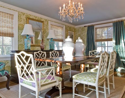 Chinoiserie Chairs, Asian Dining Room, Chinoiserie Dining Room, Mixed Dining Chairs, Chinese Chippendale Chairs, Chinoiserie Room, Bamboo Dining Chairs, Chippendale Chairs, Dining Room Furniture Modern