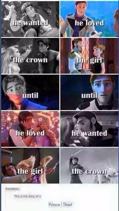 The story of the prince and the thief. Flynn Rider, Hans Frozen, Lindo Disney, Disney Princess Memes, Disney Theory, Prințese Disney, Funny Disney Memes, Karakter Disney, Funny Disney Jokes