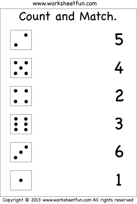 Numbers – Count and Match / FREE Printable Worksheets – Worksheetfun Aktiviti Prasekolah, Kertas Kerja Prasekolah, Pre K Worksheets, Aktiviti Kanak-kanak, Preschool Math Worksheets, Tracing Worksheets Preschool, Free Preschool Worksheets, Free Kindergarten Worksheets, Printable Preschool Worksheets