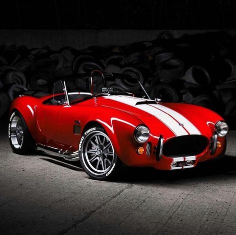 Shelby Cobra 427 Red Roadster 1965 | White Racing Stripes Exotic Sports Cars, Ford Shelby Cobra, Shelby Cobra 427, Bmw Autos, Ac Cobra, Custom Muscle Cars, Classic Sports Cars, Shelby Cobra, Sweet Cars