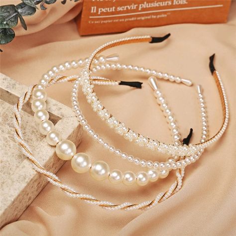 Always wanted to look special for weddings? Check out this variety of wedding headbands you can use for the special occasion! God Clothing, Armenia Travel, Magical Elements, Bridal Hair Bands, Wedding Hairband, Big Pearl, Beaded Headband, White Headband, Hair Hoops