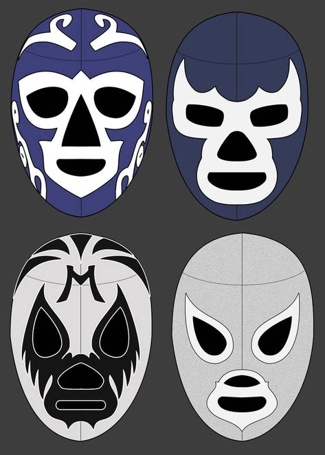 Luchador Party, Lucha Libre Party, Lucha Mask, Mexican Tattoo, Mexican Wrestler, Luchador Mask, Demon Tattoo, Blue Demon, Mask Designs