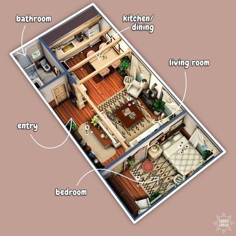 Cozy Apartment Layout, Sims 4 1310 21 Chic Street Layout, Sims 4 One Bedroom Apartment, Sims 4 21 Chic Street, Chic Street Apartment Sims 4, Sims 4 Apartment Layout 1310 21 Chic Street, City Living Sims 4 Apartment, Sims City Living Apartments, San Myshuno Apartments Sims 4