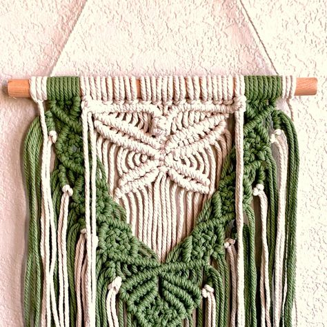 This Exquisite Piece Effortlessly Blends The Calming Hues Of Deep Sage Green And Beige, Creating A Bohemian Oasis In Any Space. The Intricate Design Of The Butterfly Adds A Touch Of Whimsical Charm, Perfect For Those Who Appreciate The Beauty Of Nature. Whether You're A Boho Enthusiast Or Simply Looking To Add A Unique Statement Piece To Your Home, This Wall Hanging Is Sure To Captivate Your Heart. Handcrafted With Care And Attention To Detail, Each Knot And Weave In This Macram Masterpiece Tell Nature, Colorful Macrame Wall Hangings, Deep Sage Green, Sage Green And Beige, Green Bay Packers Vintage, Tassel Wall Hanging, Space Tapestry, Tassel Wall Hang, Tassel Wall