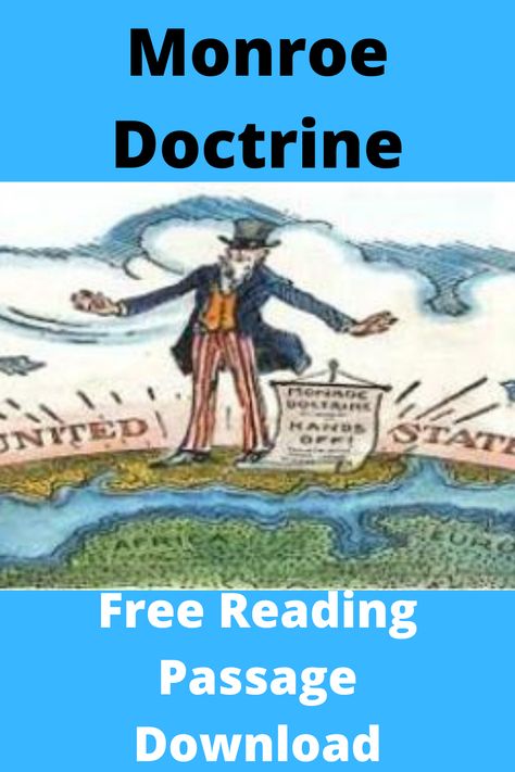 Close Reading, Free Reading Passages, 8th Grade History, Monroe Doctrine, American History Lessons, Cycle 3, History Class, Reading Passages, History Lessons