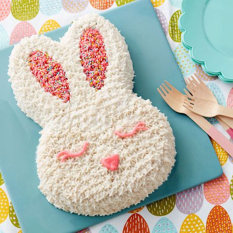 Easter Bunny Cake Ideas, Bunny Cake Ideas, Rabbit Birthday Cake, Bunny Cake Pan, Easter Cake Easy, Easter Cake Recipes, Easy Easter Desserts, Easter Bunny Cake, Rabbit Cake