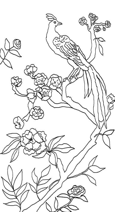 Chinoiserie Mural Panel 4 | Casart Coverings Chinoiserie Coloring Pages, Chinoiserie Wall Mural, Chinoiserie Drawing, Chinoiserie Screen, Chinoiserie Artwork, Chinoiserie Stencil, Chinoiserie Painting, Chinoiserie Patterns, Chinoiserie Panels