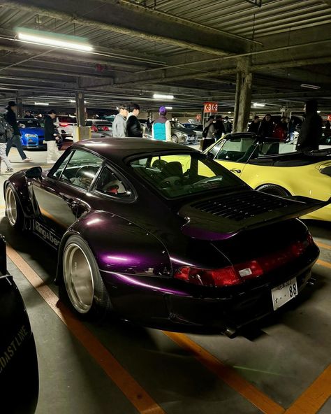 Underground Car Meet, Tokyo Car Meet, Tokyo Underground, Rwb Porsche, Midnight Purple, Car Meet, Rauh Welt, Porsche Classic, Porsche 964
