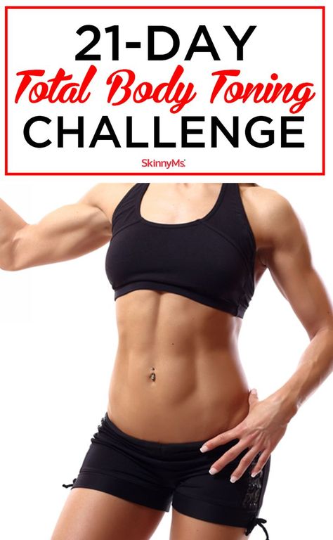 Take the 21-Day Total Body Toning Challenge! #skinnyms #totalbody #workout Toning Challenge, Tone Body Workout, Total Body Toning, Body Toning, Workout Bauch, Lower Ab Workouts, Toning Workouts, Body Fitness, Total Body Workout