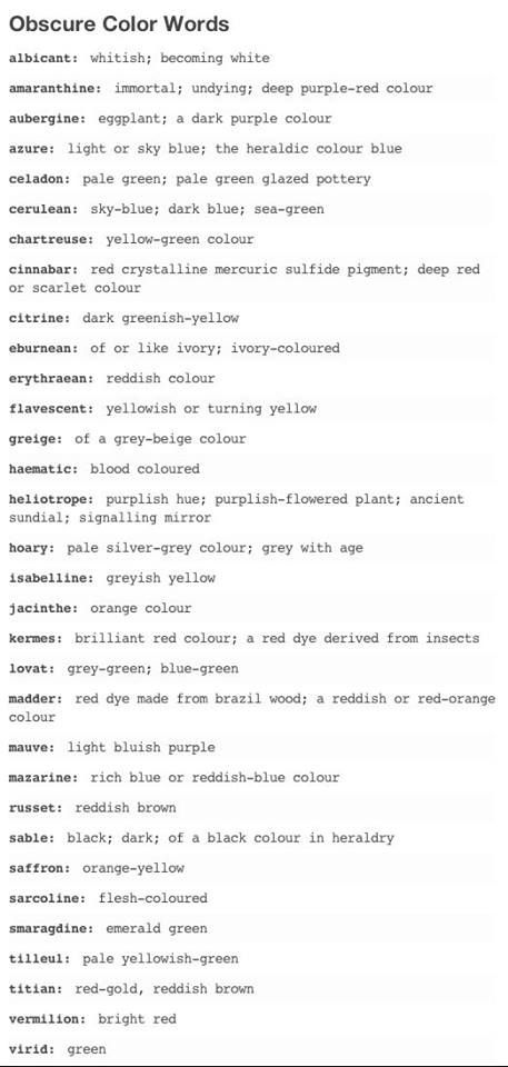 Colors Place Name Ideas Writing, Place Names Writing, Rare Colours Names, Names For Places In Books, Place Description Writing, Names For Places Writing, Descriptive Words For Places, Rare Adjectives, Writing Descriptions Of Places