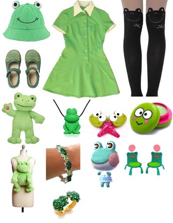 Cute Frog Clothes, Frogcore Outfits, Frog Aesthetic Outfit, Frog Clothes, Frog Shoes, Frog Fashion, Frog Outfit, Kidcore Outfits, Good Vibe