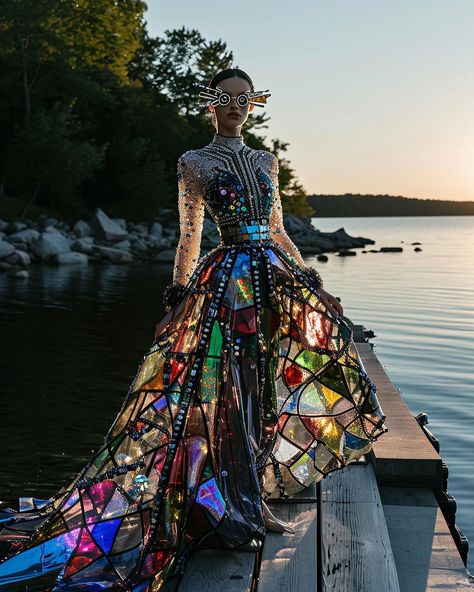 Alexandra Paras | Did someone say stained glass clothing? No? Well you guys are getting it anyway! I have about 40 looks and choosing just 10 for this was a… | Instagram Couture, Haute Couture, Glass Clothing, Fairy Dresses, Viria, Fashion Drawing Dresses, Sketches Dresses, Wonderful Dress, Fantasy Gowns