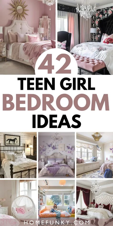 42 Teen Girl Bedroom Ideas for A Stylish Retreat Teenage Girl Bedroom Ideas Aesthetic, Simple Girls Bedroom, Teen Girl Bedroom Ideas, Preteen Bedroom, Teenager Bedroom Design, Girls Bedroom Themes, Bedroom Ideas Pinterest, Girl Bedroom Ideas, Teenage Girl Room