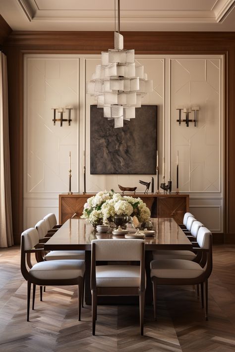 Dining Room Decor | Dining Room Decor Ideas Traditional French Dining Room, Dining Table Modern Classic, Essen, Private Living Room Ideas, Formal Interior Design, High End Dining Room Design, Swanky Dining Room, Posh Dining Room, Millwork Dining Room