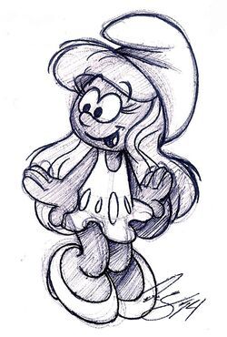 Smurfette (LD Stories)/Gallery | Smurfs Fanon Wiki | Fandom Movie Character Drawings, Cartoon Pencil Drawing, Smurfs Drawing, Disney Character Sketches, Animation Drawing Sketches, Orishas Yoruba, Old To New, Disney Character Drawings, Easy Disney Drawings