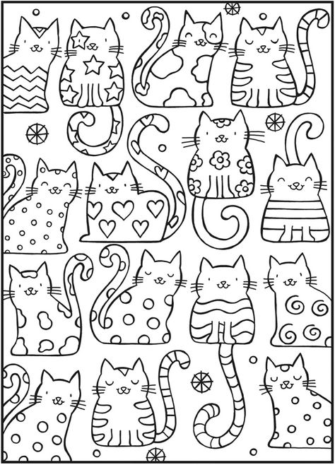 Welcome to Dover Publications Grown Up Coloring Pages, Up Coloring Pages, A Coloring Page, Cat Coloring Book, Doodle Coloring, Cat Coloring Page, Cool Coloring Pages, Cute Coloring Pages, Coloring Book Art