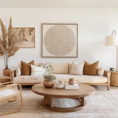 Minimalist Living Rooms, White And Rattan Living Room, Japandi Living Room Ideas, Rustic Minimalist Living Room, Minimalist Bohemian Living Room, Zen Living Room Ideas, Boho Minimalist Living Room, Japandi Interiors Living Room, Japandi Living Room