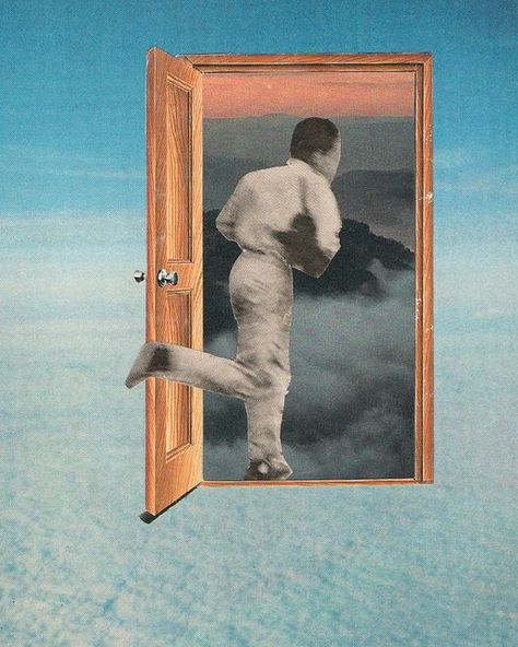 #collage #art #run #doors #sky Door Collage Art, Analog Collage Art, Running Collage, November Collage, Door Collage, Analog Collage, Digital Collage Art, Collage Art Projects, Surreal Collage