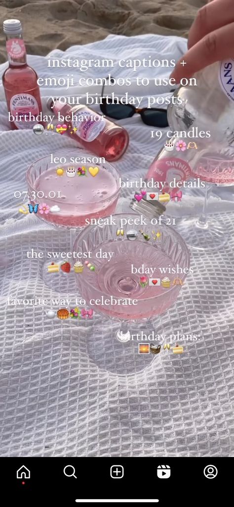 Photo Dump Emojis Caption, Night Out Emoji Combinations, Bday Emoji Combo, Girly Emojis Combos, Self Care Emoji Combinations, Sun Emoji Aesthetic, Picnic Emoji Combination, Birthday Emojis On Instagram, Sun Emoji Combinations