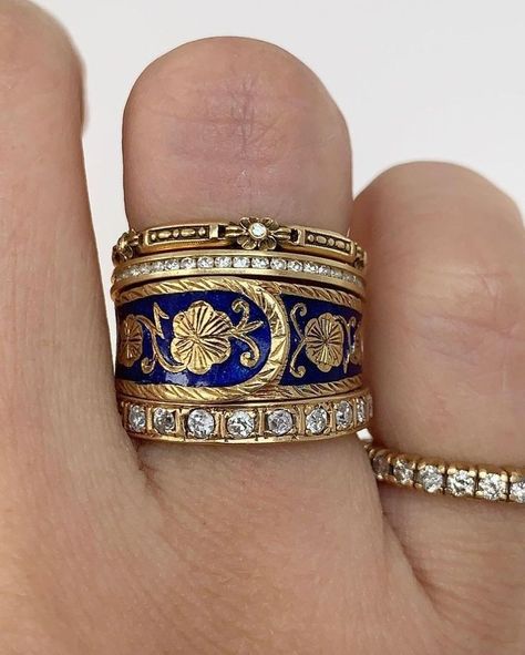 Indian Enamel Jewelry, Vintage Ring Stack, Amazon Clothing Finds, Clothing Finds, Amazon Clothing, Buckle Ring, Dope Jewelry, Jewelry Lookbook, Stacked Jewelry