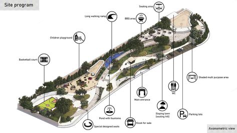 Public park design on Behance Rectangular Site Plan Architecture, Parking Plan Architecture Layout, Recreational Park Design Ideas, Natural Park Design, Nature Park Design, Park Plan Landscape, Plaza Design Landscape, Plaza Design Architecture, Urban Park Public Spaces