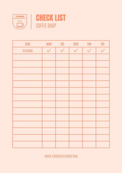 Training Checklist, Deep Clean Checklist, Mint Coffee, Organize Everything, Checklist Template, Editing Tools, Deep Clean, Shop Ideas, Free Graphic Design