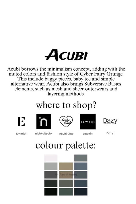 Recommendations on where you can purchase Acubi style pieces.The colour pallete is mainly a range of dark shades, with a mix of white. Comment other aesthetics you would like to see! Acubi School Aesthetic, Acubi Style Aesthetic, Acubi Essential Clothes, Acubi Username Ideas, Acubi Color Pallet, Styles Names Fashion, Acubi Inspo Outfits, Name Of Styles, Types Of Aesthetics Styles Outfits
