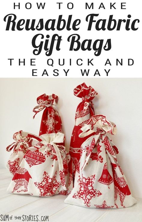 Patchwork, Upcycling, Couture, Christmas Gift Bags To Sew, Fabric Christmas Bags, Homemade Gift Bags, Gift Bag Tutorial, Sustainable Gift Wrap, Sewing Christmas Gifts