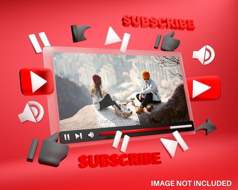 Youtube media player mockup in 3d style | Premium Psd #Freepik #psd #youtube-mockup #video-3d #video-mockup #youtube-3d Freepik Mockup, Mockup Video, Chad Hurley, Youtube Website, Channel Ideas, Youtube Business, 3d Mockup, Youtube Channel Ideas, Video Mockup