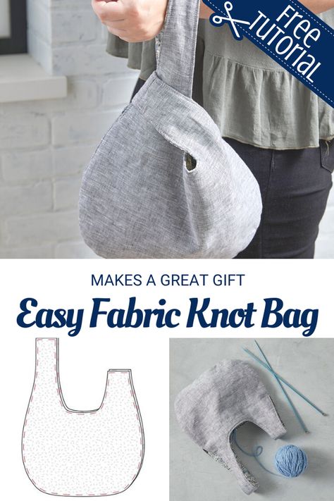 Easy Fabric Knot Bag Couture, Knot Bag Pattern, Sewing With Scraps, Japanese Knot Bag, Knot Bag, Scrap Fabric Crafts, Sewing To Sell, Japanese Bag, Sewing Fleece