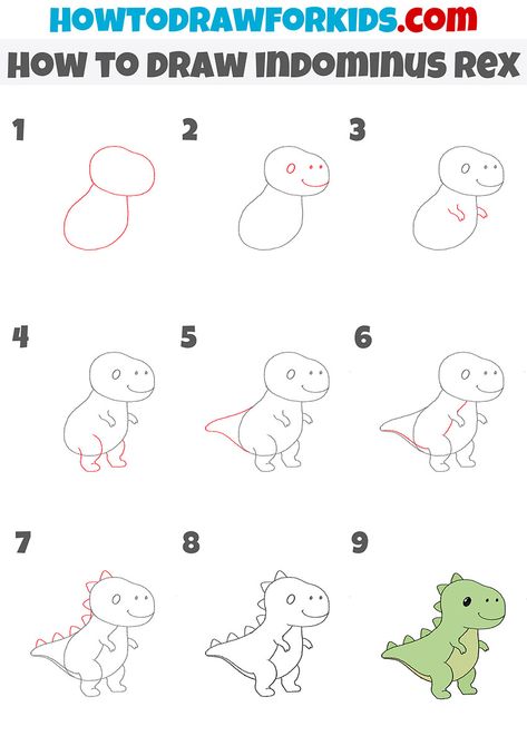 Cute Dinosaur Drawings Easy, Drawing Dinasours, Simple Trex Dinosaur Drawing, Drawing Dinosaurs Step By Step, How To Draw Trex Dinosaur, How To Draw A Trex Dinosaur For Kids, Basic Dinosaur Drawing, Easy Draw Dinosaur, Drawing Ideas Easy Dinosaur
