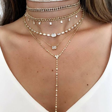 Diamond Layered Gold Dainty Necklaces • Boho, Simple and Beautiful Fashion Accessories • Unique Fine Jewelry Diamond Lariat Necklace, Shay Jewelry, Black Dress Accessories, Wedding Jewelry Simple, Expensive Jewelry Luxury, Jewelry Instagram, Gold Wedding Jewelry, Dainty Gold Necklace, Expensive Jewelry