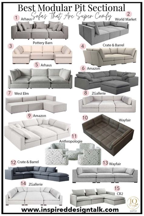 Big Sofa Living Room Comfy Couches, Big Sofa Living Room, U Couch, Pit Sofa, Comfy Sectional, Pit Sectional, Couches Living, Large Sectional Sofa, Latest Sofa Designs