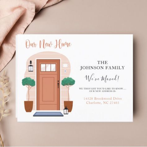 New Home We Have Moved Moving Announcement Postcard Moving Announcement Postcard, New House Announcement, Moving Announcement, Simple Watercolor, Moving Announcements, New Address, Kids Stationery, Kids Nursery Decor, Free Birthday Invitations