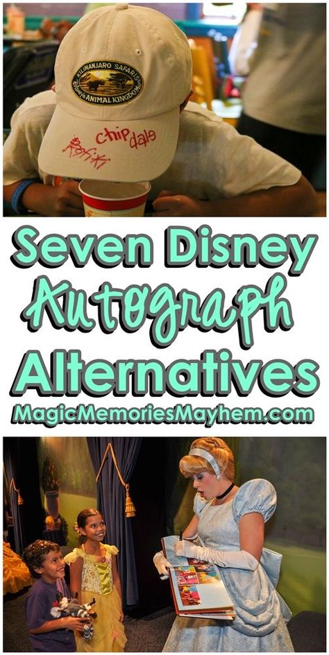 You don't need an autograph book for your favorite character's signatures. Here are some unique Disney Autograph Ideas Character Autograph Ideas, Unique Disney Autograph Ideas, Disney Cruise Autograph Ideas, Disney Character Signatures Ideas, Disney Autograph Ideas, Autograph Ideas, Disney Characters Signatures, Character Interaction, Destination Places