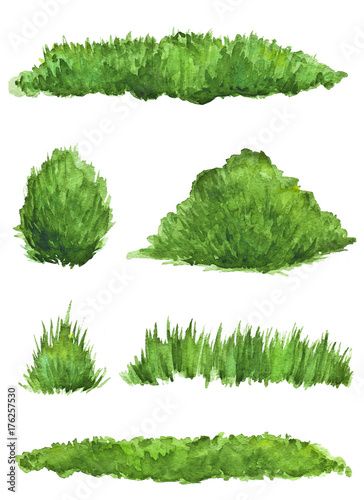 Stock Image: Watercolor drawing pieces of green grass and bushes Nature, Markers Drawing Architecture, Bush Drawing, Grass Drawing, Drawing Sky, Angel Sketch, Grass Painting, Illustration Art Kids, Watercolor Sky