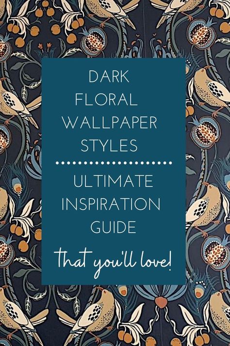 An Ultimate Inspiration Guide For Choosing Which Dark Floral Wallpaper Style Will Best Suit Your Home Dinning Room Wallpaper, Floral Bathroom Wallpaper, Guest Room Wallpaper, Wallpapered Entryway, Foyer Wallpaper, Bedroom Wallpaper Accent Wall, Dark Floral Wallpaper, Modern Floral Wallpaper, Small Bathroom Wallpaper