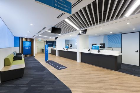 Designing the future of banking - ANZ Bank Interior Design Concept, Bank Interior Design, Bank Interior, Smart Building, Sydney Airport, Bank Design, Bank Branch, Strategic Goals, Retail Banking