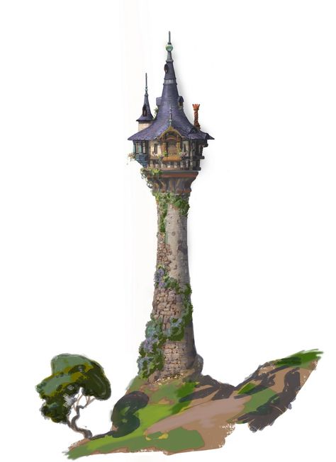 pictures of tangled tower | Rapunzel's Tower. Texture reference painting on top of a drawing done ... Reference Painting, Tangled Tower, Wizard Tower, Drawing Texture, Princess Tower, Texture Reference, Rapunzel Tower, Medieval Tower, Medieval Houses