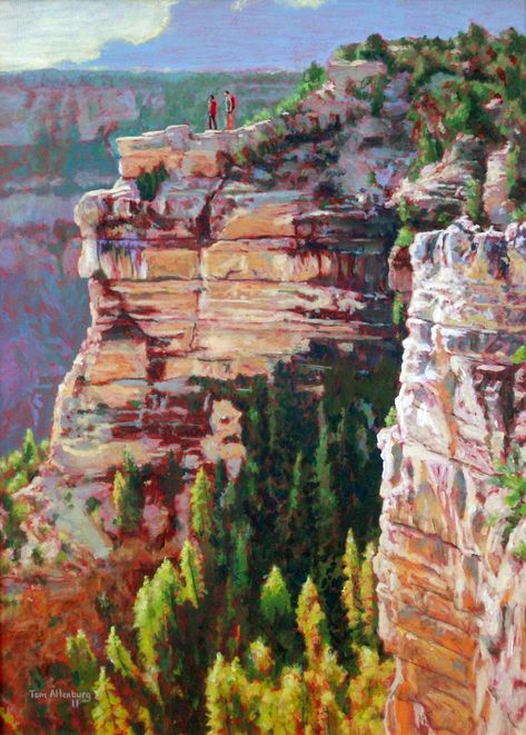 Bergen, Grand Canyon Acrylic Painting, Grand Canyon Painting, Grand Canyon Art, Canyon Painting, Arte Jazz, Colorful Landscape Paintings, Beginner Pottery, What A Beautiful World