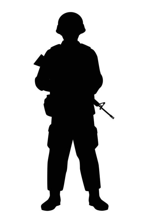 Anzac Soldiers, Soldier Drawing, Soldier Silhouette, Army Tattoos, Military Man, Army Images, The Soldier, Man Vector, Silhouette Painting