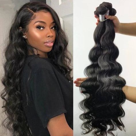 Hair Weaves, Pulling Hair Out, Natural Human Hair Extensions, Body Wave Weave, Cabello Afro Natural, Body Wave Bundles, Bouncy Hair, Brazilian Remy Hair, Brazilian Hair Weave