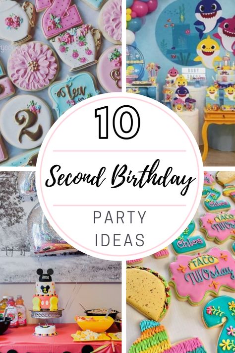 Ideas For A 2nd Birthday Party, 2 Year Birthday Party Idea, Outside 2nd Birthday Party Ideas, Fun Second Birthday Ideas, 2 Year Birthday Girl Summer, Age Two Birthday Theme, Two Yr Old Birthday Theme, 2 Year Themed Birthday Party, Cute Two Year Old Birthday Themes