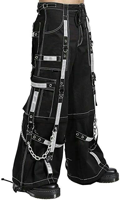 Ropa Punk Rock, Punk Trousers, Gothic Trousers, Reflective Pants, Tripp Pants, Mode Emo, Gothic Pants, Mode Punk, Dark Street