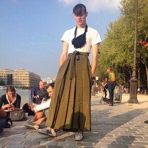 Or casual. | 33 Men Who Rocked Skirts And Looked Super Hot Doing So Boys In Skirts, Guys In Skirts, Men Wearing Skirts, Gender Fluid Fashion, Genderless Fashion, Man Skirt, Long Skirt Outfits, Queer Fashion, Androgynous Fashion