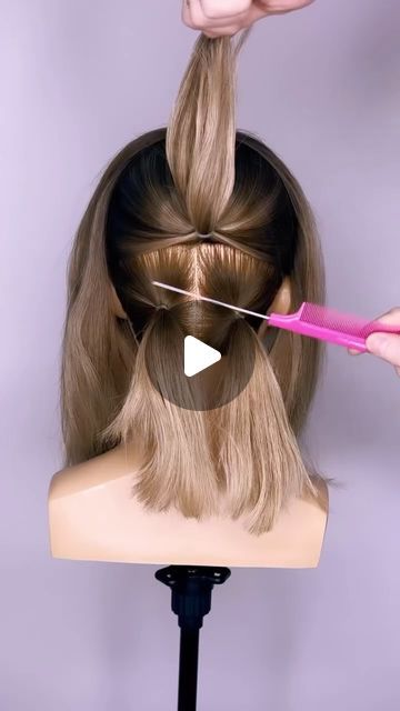 Medium Hair Upstyles, Short Fine Hair Updo, Shoulder Length Hair Updos, Hair Do For Medium Hair, Fine Hair Updo, Short Hair Updo Tutorial, Love Hairstyles, Ponytail Hairstyles Tutorial, Short Hair Ponytail