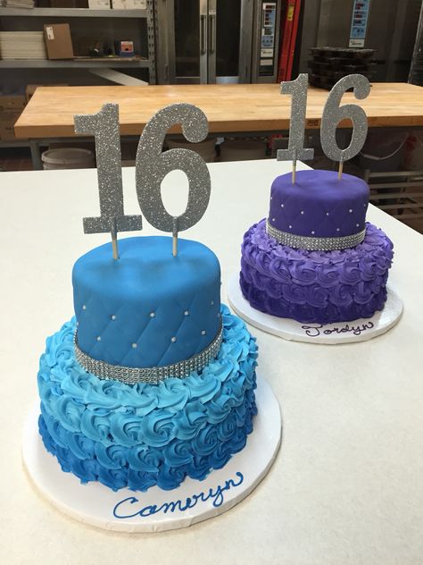Sweet 16 Cakes for Twins Twin Sweet 16 Ideas, Cakes For Twins, Twins Boy And Girl, Twins Boy, Sweet Sixteen Birthday Party Ideas, Twins Cake, Sweet 16 Cakes, 16 Cake, Sweet Sixteen Birthday