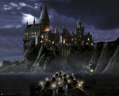 First time to Hogwarts wall mural Poster Harry Potter, Harry Potter Castle, Harry Potter Puzzle, Citate Harry Potter, Wallpaper Harry Potter, Harry Potter Hogwarts Castle, Art Harry Potter, Sejarah Kuno, Tapeta Harry Potter
