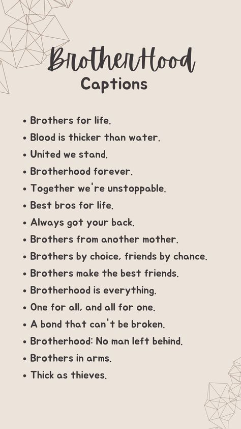 Caption On Brother For Instagram, Brother Short Captions, Brothers Birthday Captions, Brother Sister Instagram Story Ideas, Insta Caption For Brother And Sister, Cousin Brother Captions Instagram, Brother Thoughts In English, Pic With Brother Caption, Caption For Brothers Pic